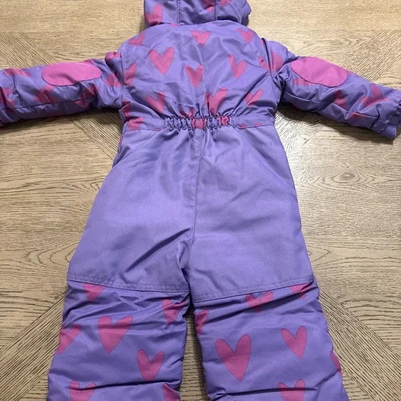 Cat & jack 18month snow suit purple, pink Cozy inside and hood - Picture 2 of 4